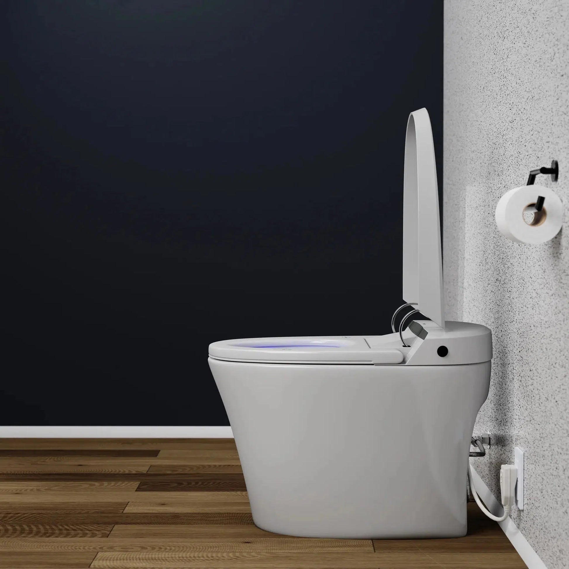 Trone Chiaro White Elongated Electronic Luxury Toilet With Integrated Bidet