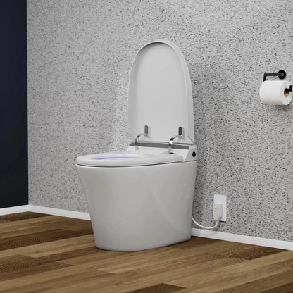 Trone Chiaro White Elongated Electronic Luxury Toilet With Integrated Bidet