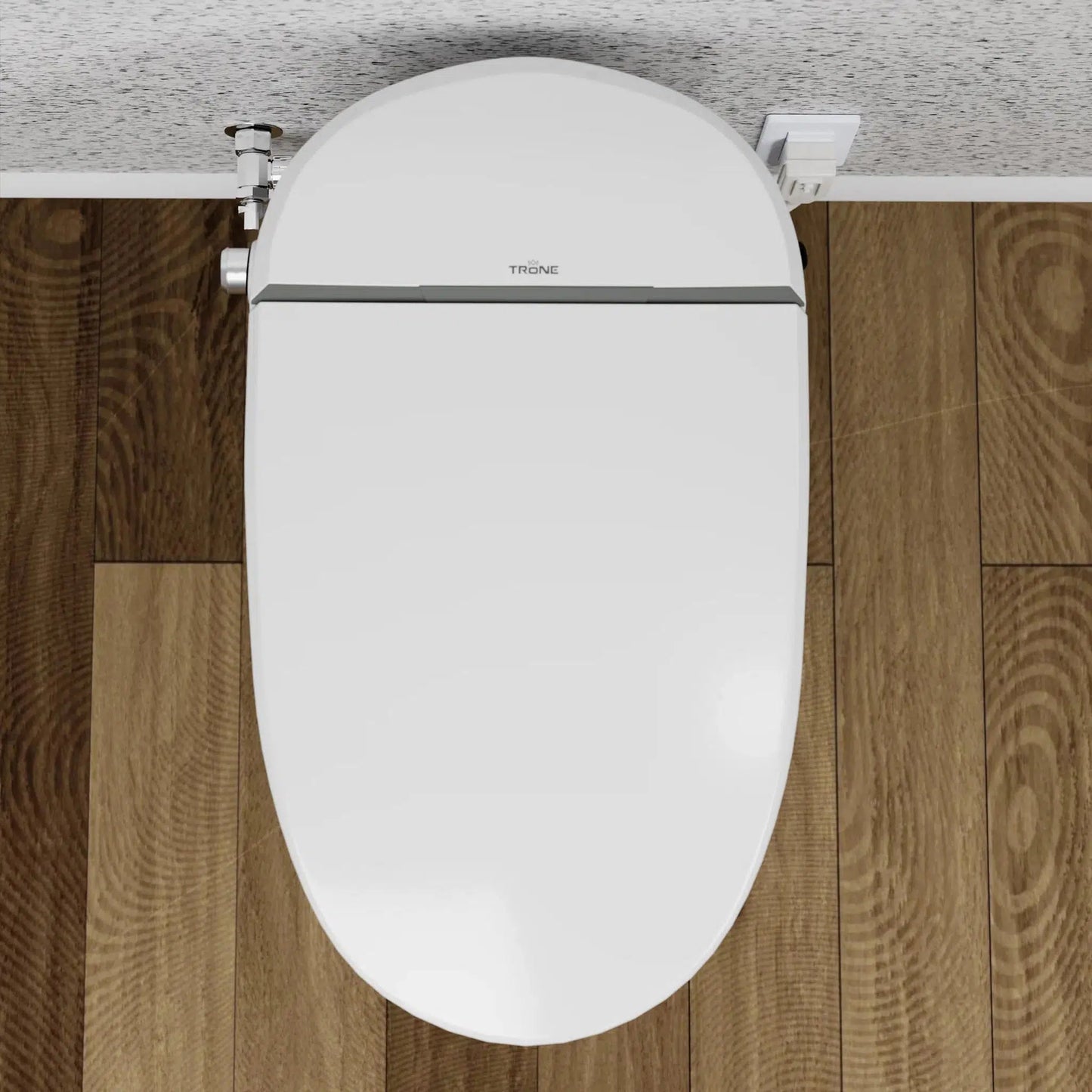 Trone Chiaro White Elongated Electronic Luxury Toilet With Integrated Bidet