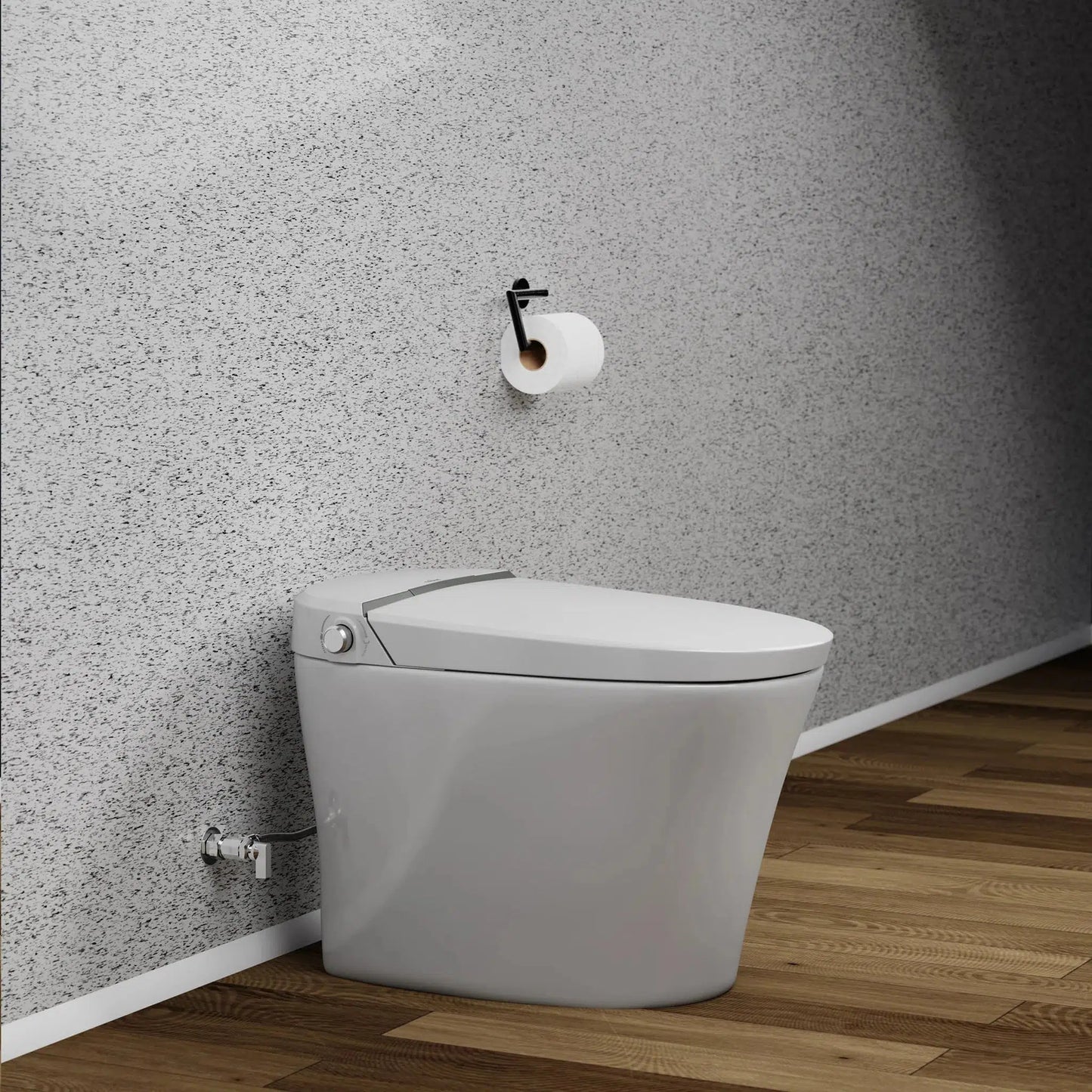 Trone Chiaro White Elongated Electronic Luxury Toilet With Integrated Bidet