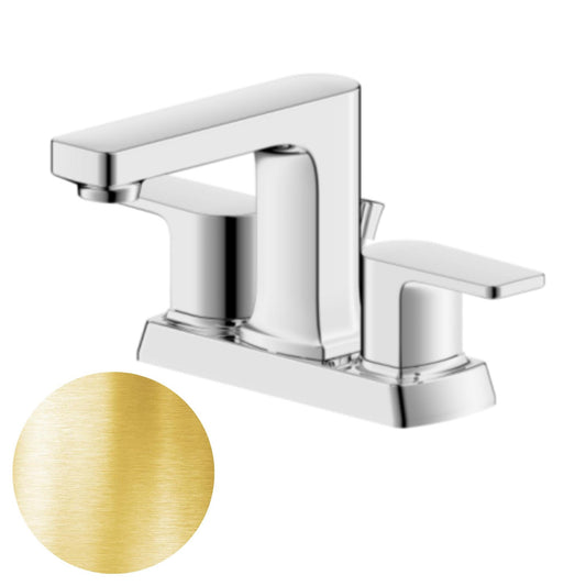 Ultra Faucets Dean Collection Two-Handle 4" Centerset Brushed Gold Lavatory Faucet