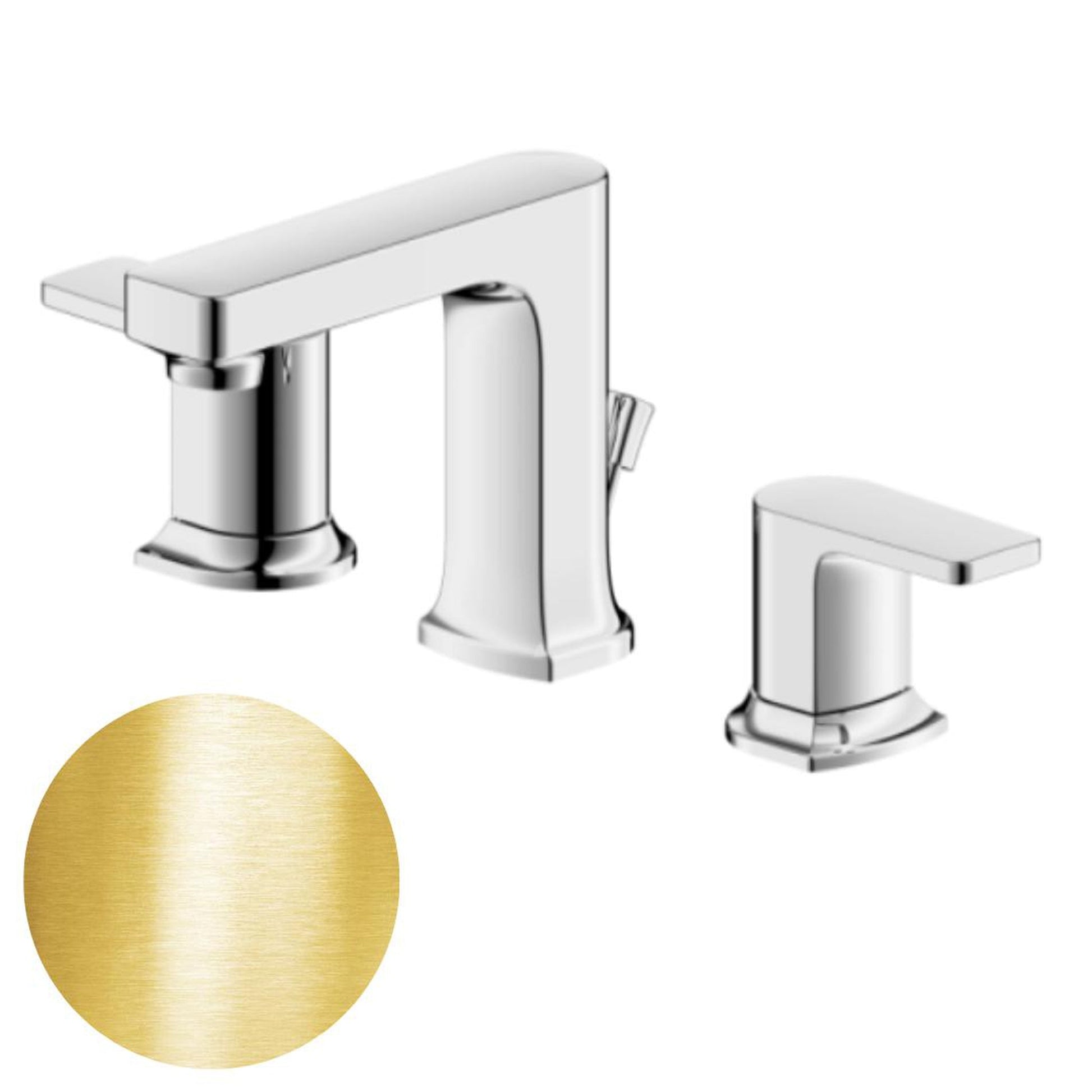 Ultra Faucets Dean Collection Two-Handle Widespread Brushed Gold Lavatory Faucet