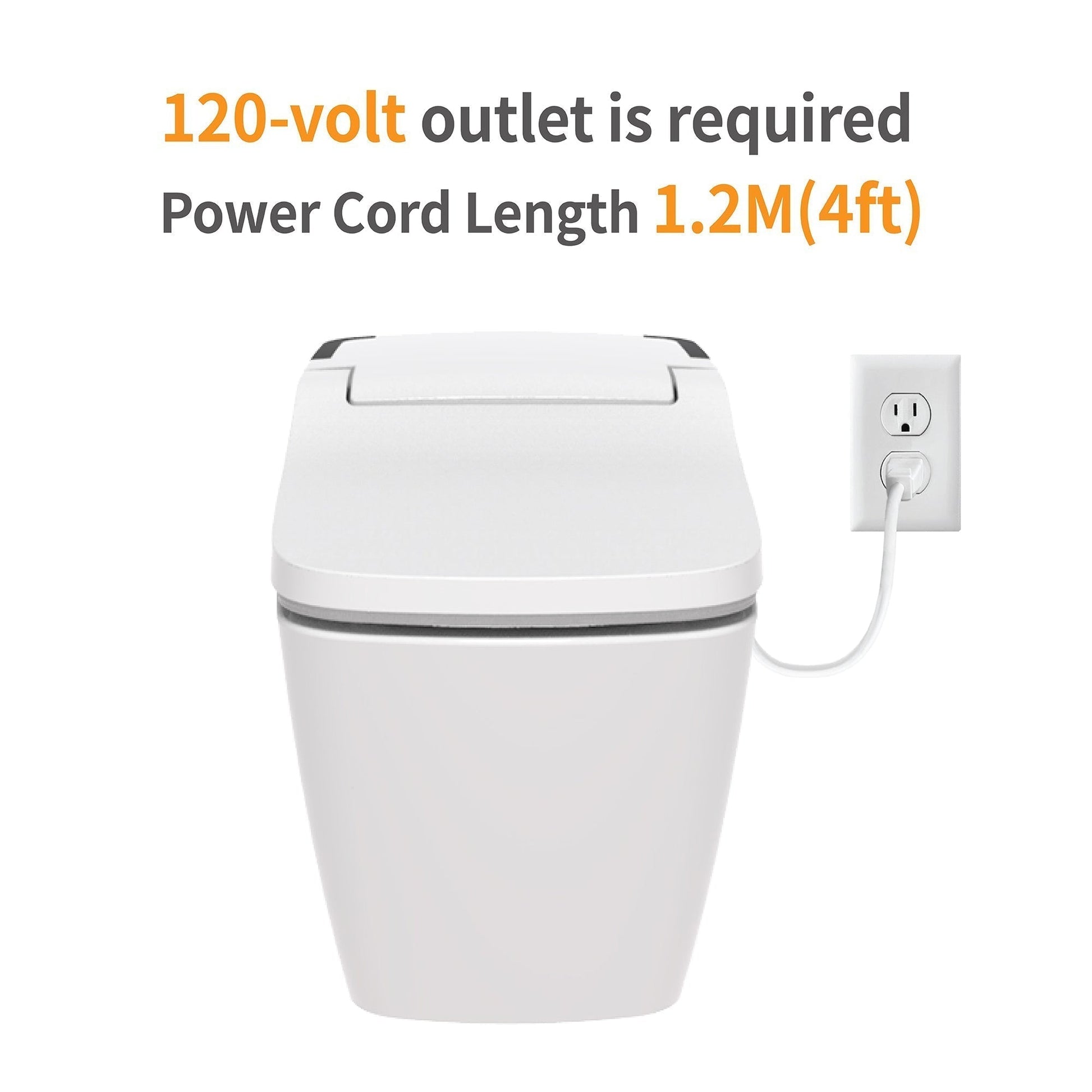 VOVO Stylement TCB-090S Electric Integrated Smart Bidet Toilet With Auto Flush, UV LED Sterilization, Smart Toilet Bidet, Heated Seat, Warm Dry and Water and Remote Control