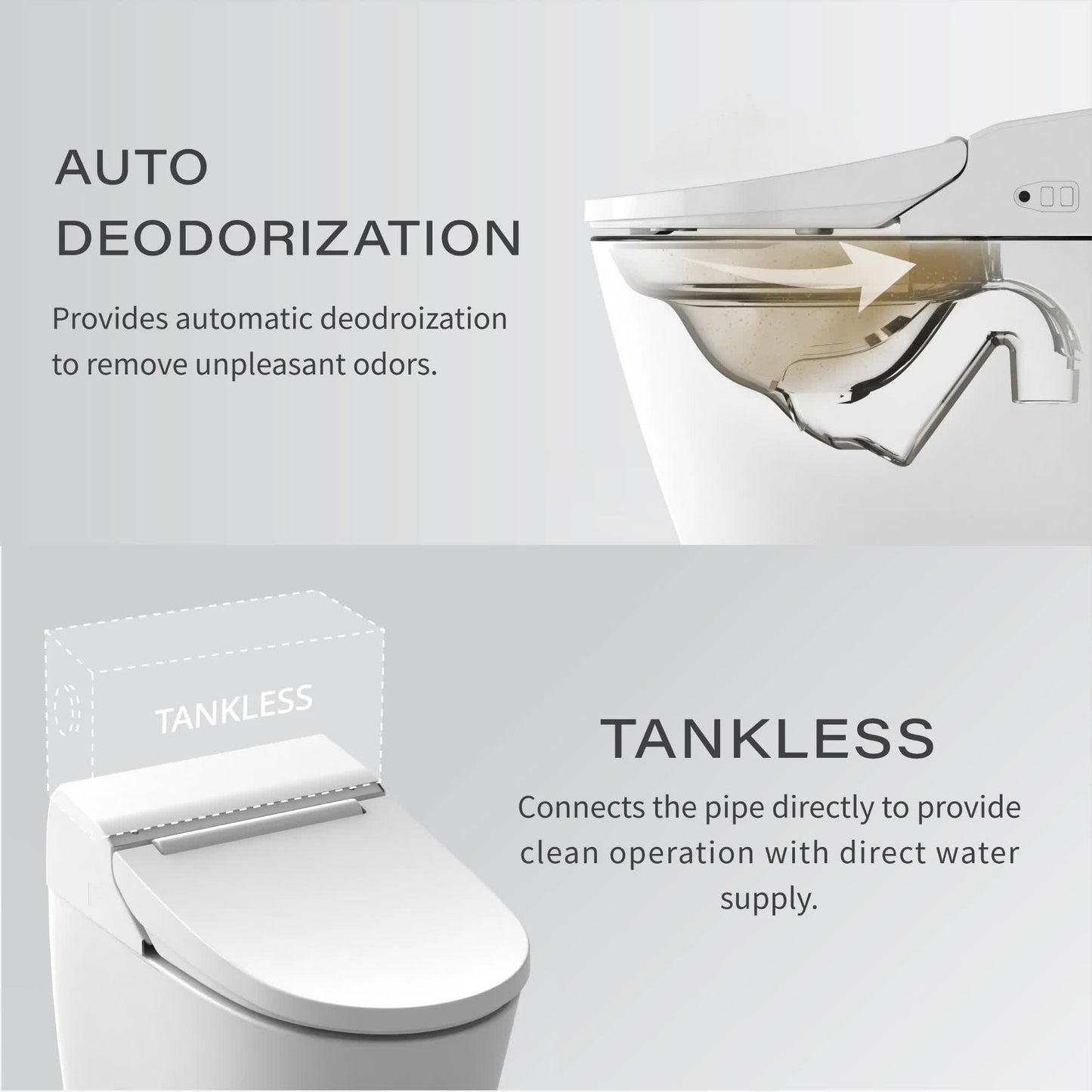 VOVO Stylement TCB 8100B Electric Integrated Smart Bidet Toilet With Remote Control