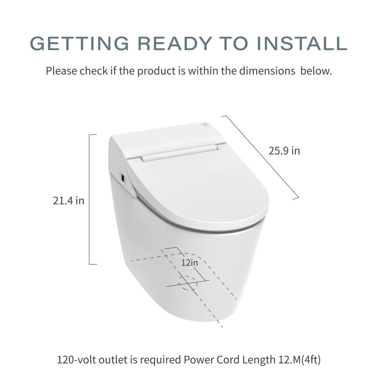 VOVO Stylement TCB 8100W Electric Integrated Smart Bidet Toilet With Remote Control