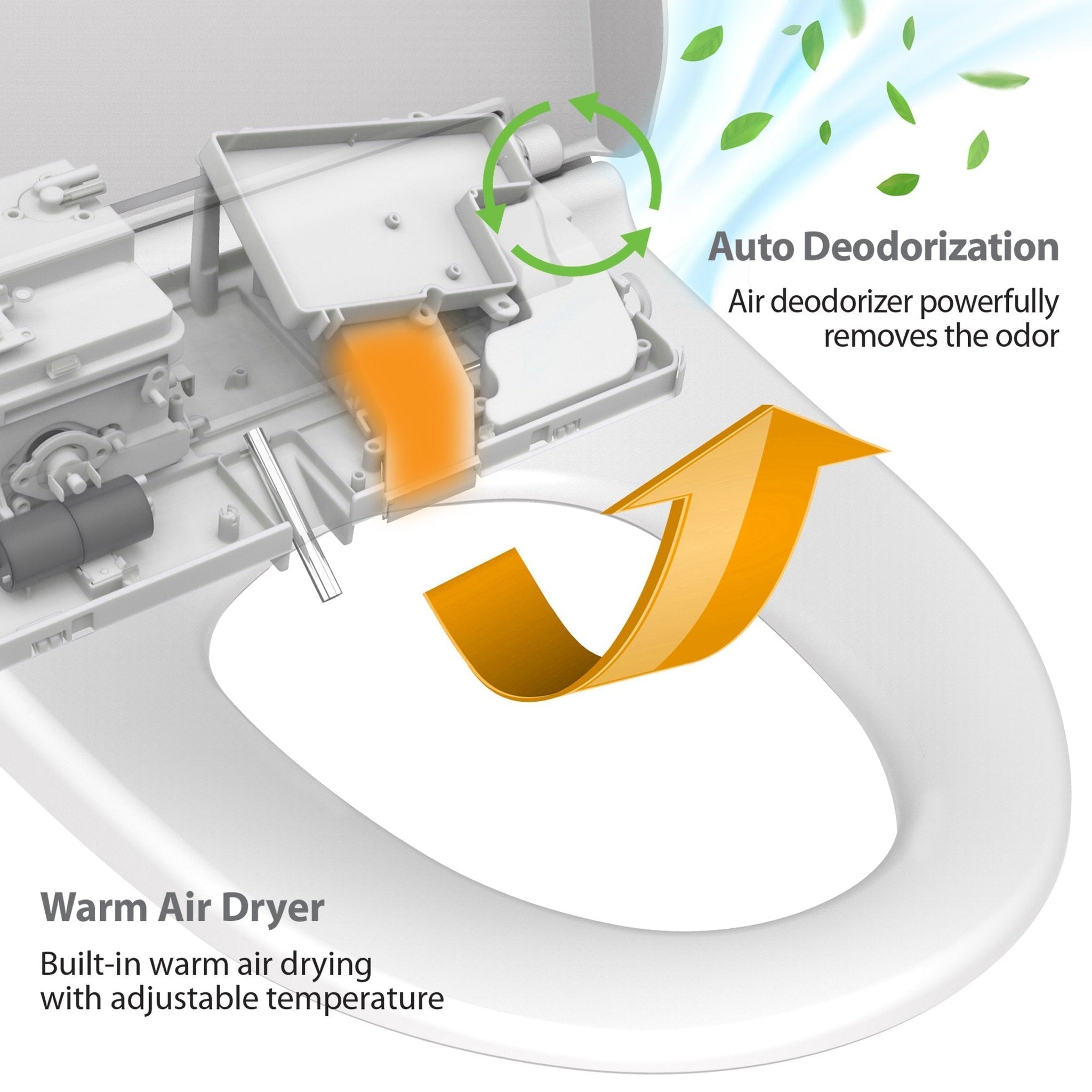 VOVO STYLEMENT VB-4100SR Electronic Smart Bidet Toilet Seat, Heated Seat, U VOVO STYLEMENT VB-4100SR Electronic Bidet, Round, UV LED