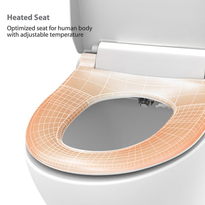 VOVO Stylement VB-6100SR Round Electric Premium Smart Bidet Toilet Seat With Wireless Remote Control