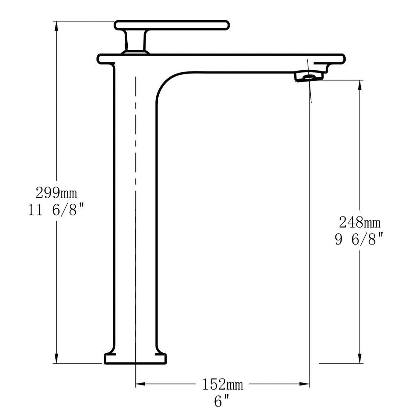 Vanity Art 12" Brushed Nickel Single Hole Dazzling Mirror-Like Look Modern Bathroom Vessel Sink Faucet