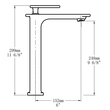 Vanity Art 12" Brushed Nickel Single Hole Dazzling Mirror-Like Look Modern Bathroom Vessel Sink Faucet