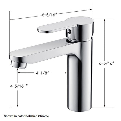 Vanity Art 6" Brushed Nickel Single Hole Dazzling Mirror-Like Look Modern Bathroom Vessel Sink Faucet