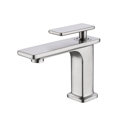 Vanity Art 6" Brushed Nickel Single Hole Modern Bathroom Vessel Sink Faucet