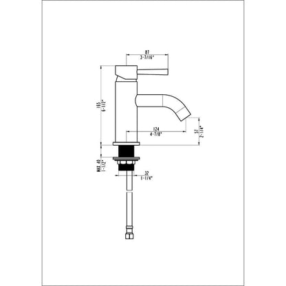 Vanity Art 7" Brushed Nickel Single Hole Modern Bathroom Sink Faucet