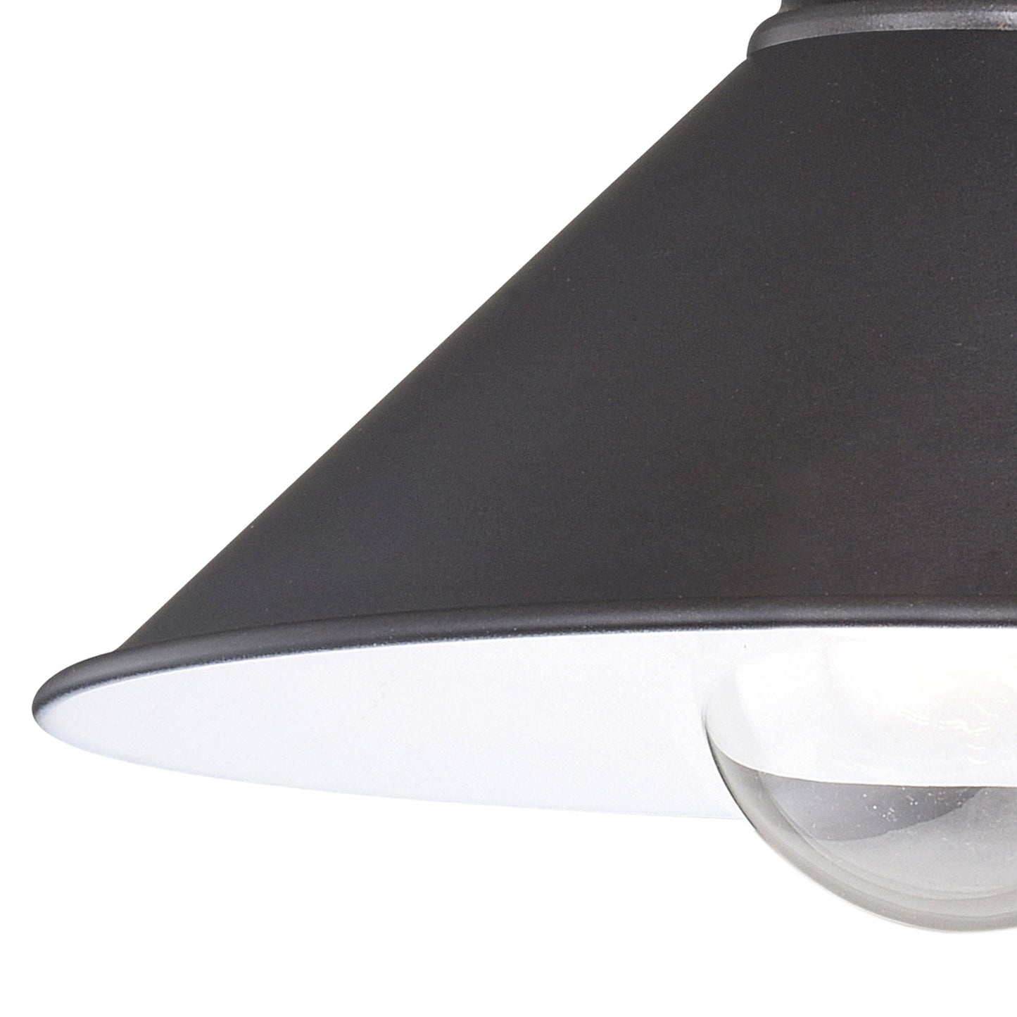 Vaxcel Akron 18" 2-Light Oil Rubbed Bronze and Matte White Vanity Light with Metal Shade