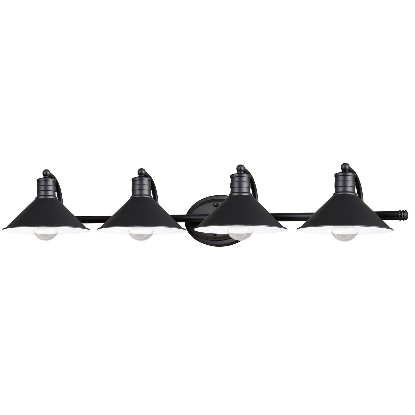 Vaxcel Akron 38" 4-Light Oil Rubbed Bronze and Matte White Vanity Light With Metal Shade