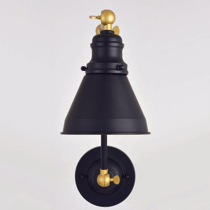 Vaxcel Alexis 6" 1-Light Oil Rubbed Bronze and Satin Gold Adjustable Swing Arm Wall Light With Metal Shade