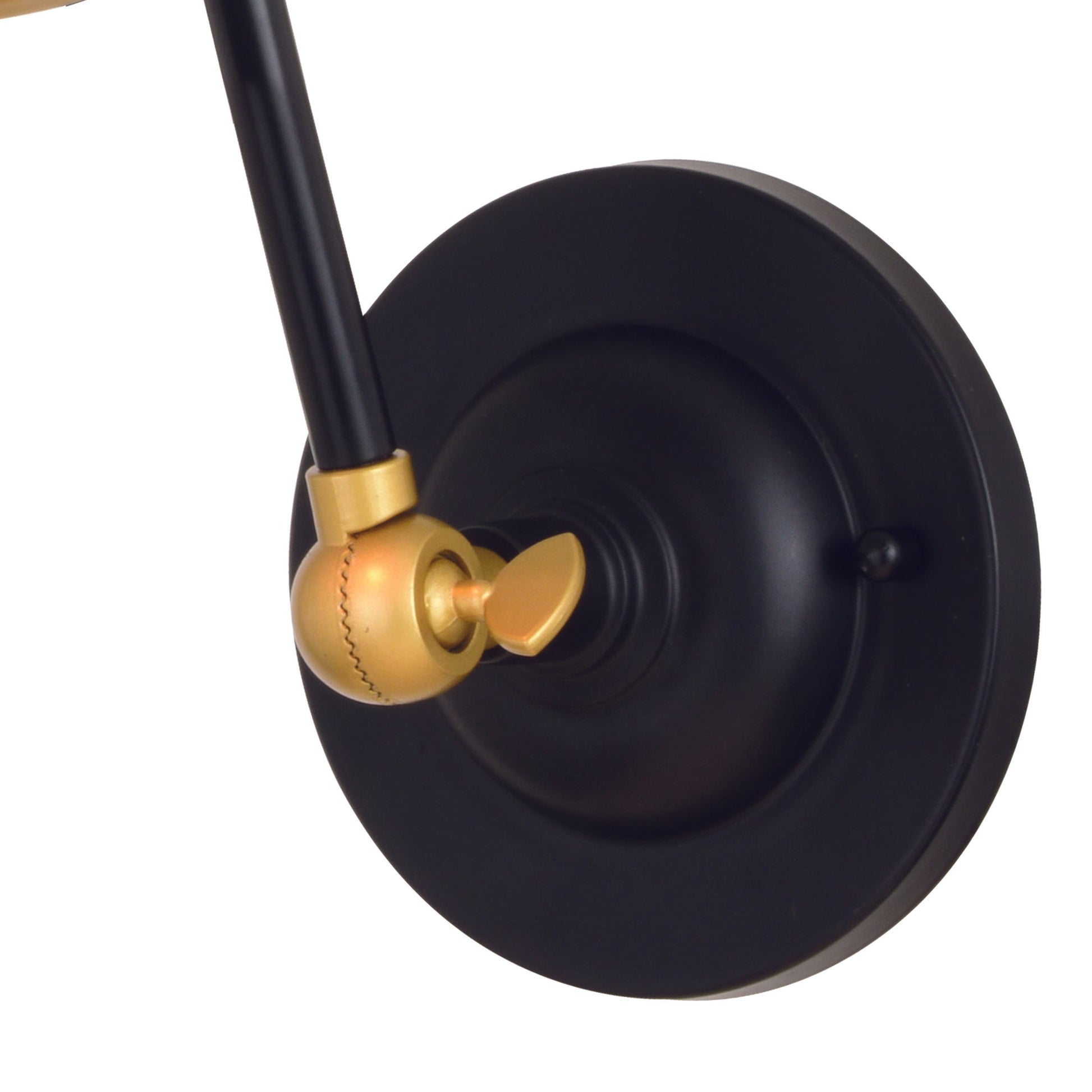 Vaxcel Alexis 8" 1-Light Oil Rubbed Bronze and Satin Gold Adjustable Swing Arm Wall Light With Metal Shade