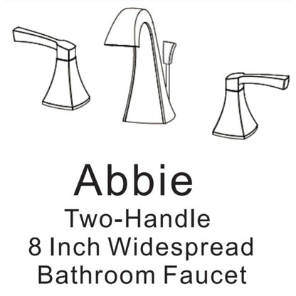 Vinnova Abbie 6" Two Hole Brushed Nickel 8" Widespread Low Arc Bathroom Sink Faucet