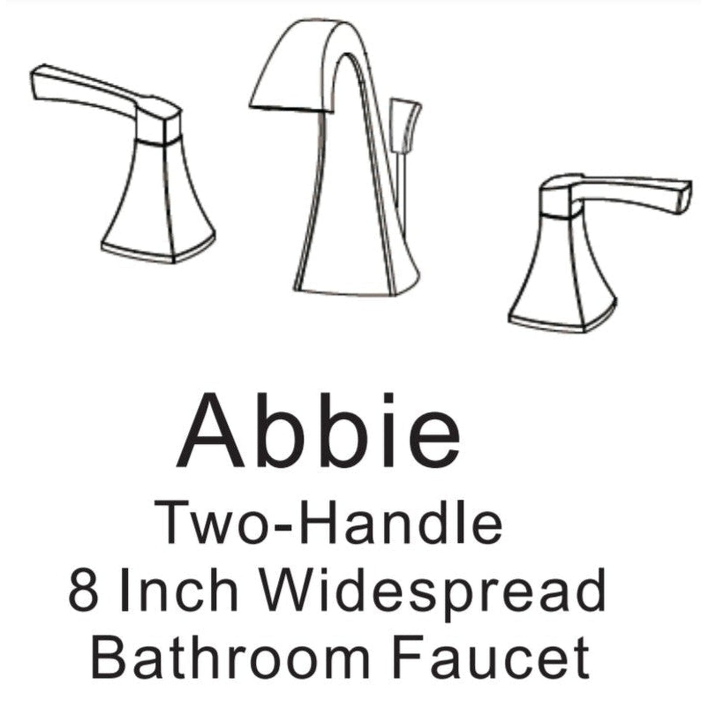 Vinnova Abbie 6" Two Hole Polished Chrome 8" Widespread Low Arc Bathroom Sink Faucet