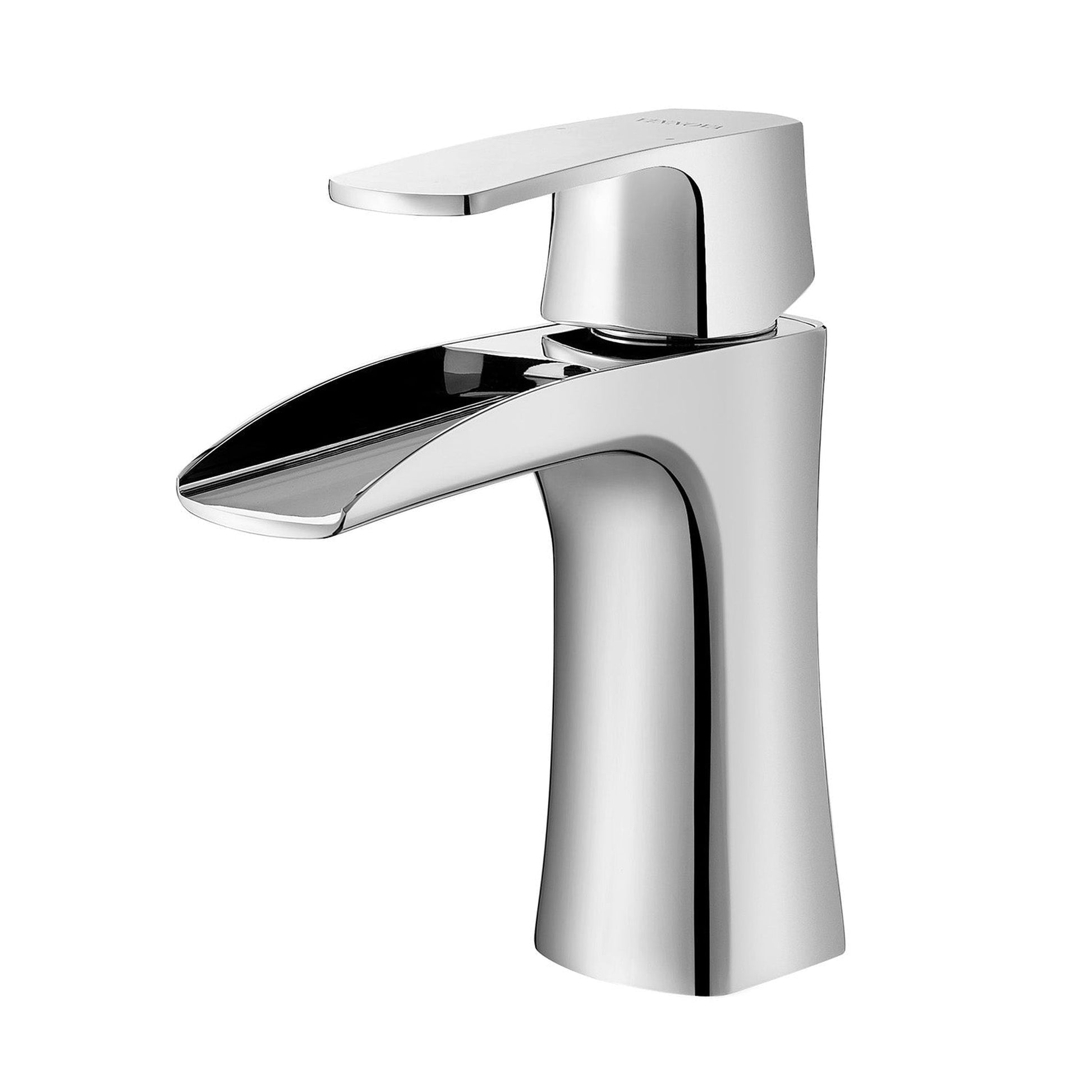 Vinnova Alessandra 7" Single Hole Brushed Nickel Low Arc Waterfall Vessel Bathroom Sink Faucet