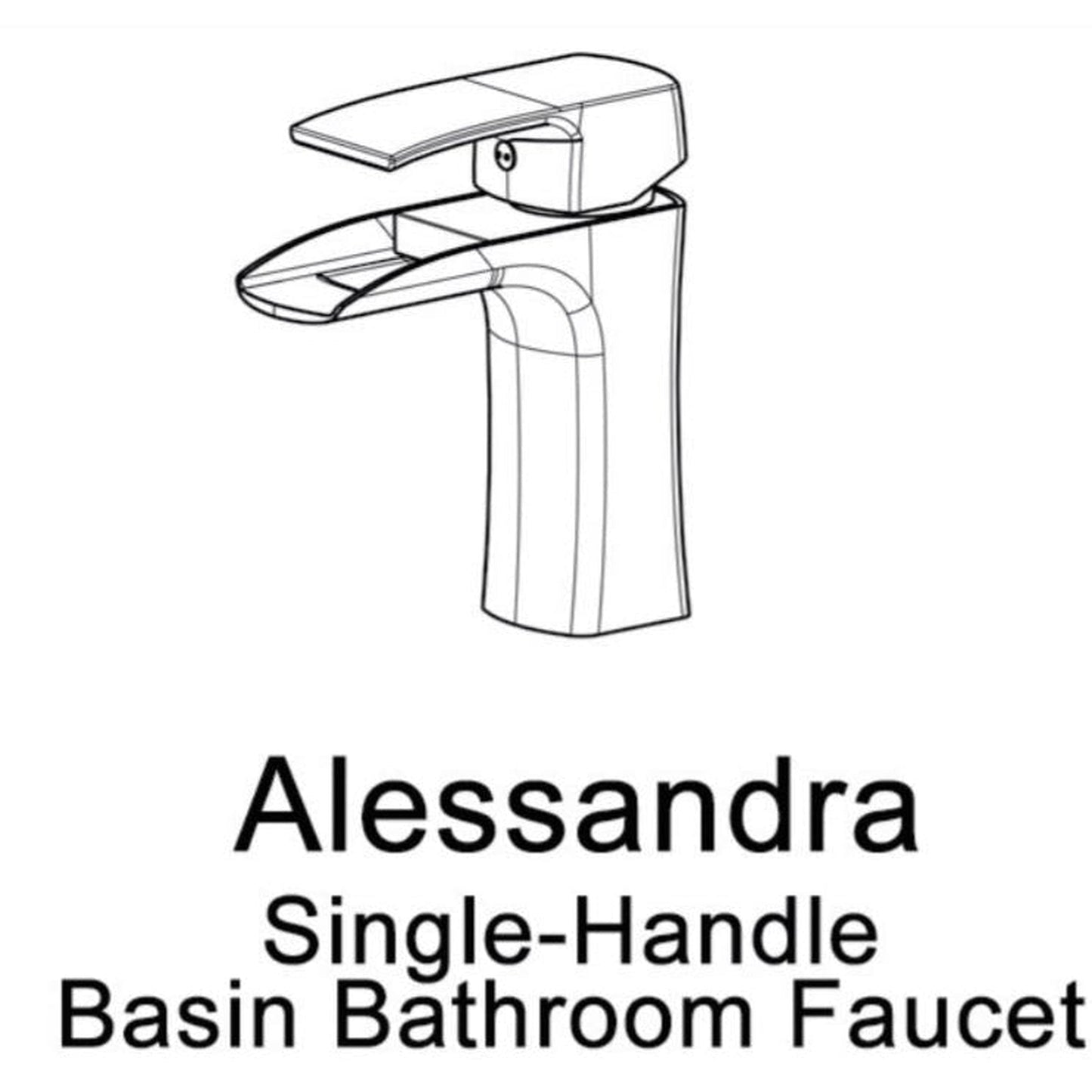Vinnova Alessandra 7" Single Hole Polished Chrome Low Arc Waterfall Vessel Bathroom Sink Faucet