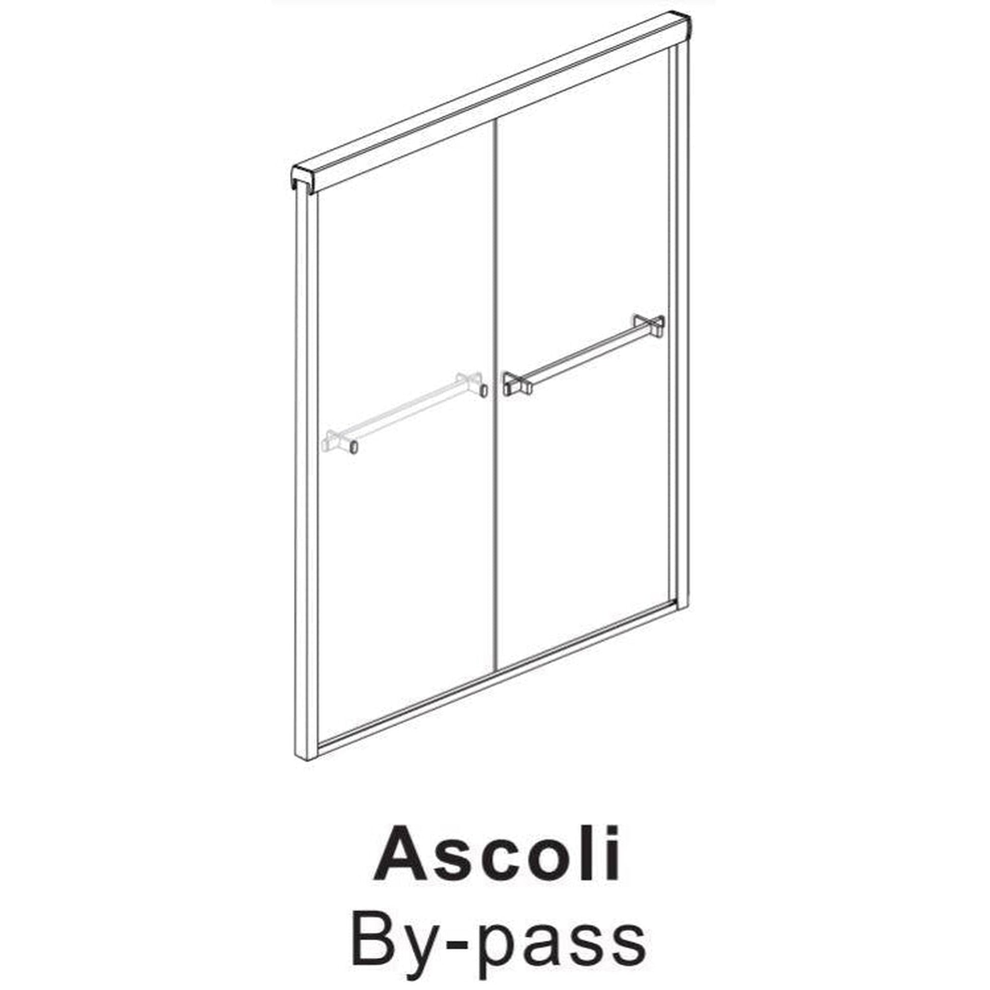 Vinnova Ascoli 48" x 76" Polished Chrome Reversible Double Sliding Bypass Framed Shower Door