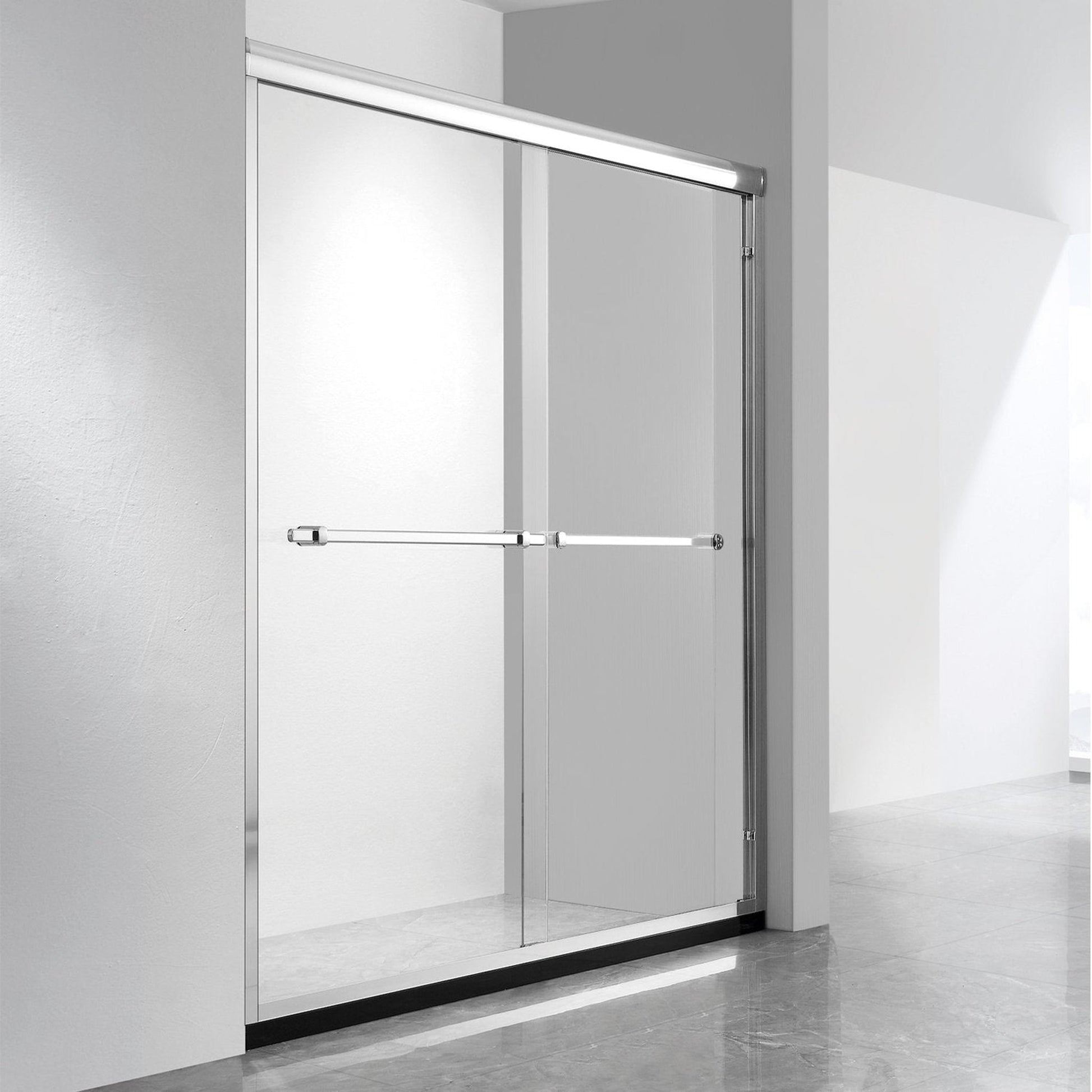 Vinnova Ascoli 60" x 76" Polished Chrome Reversible Double Sliding Bypass Framed Shower Door