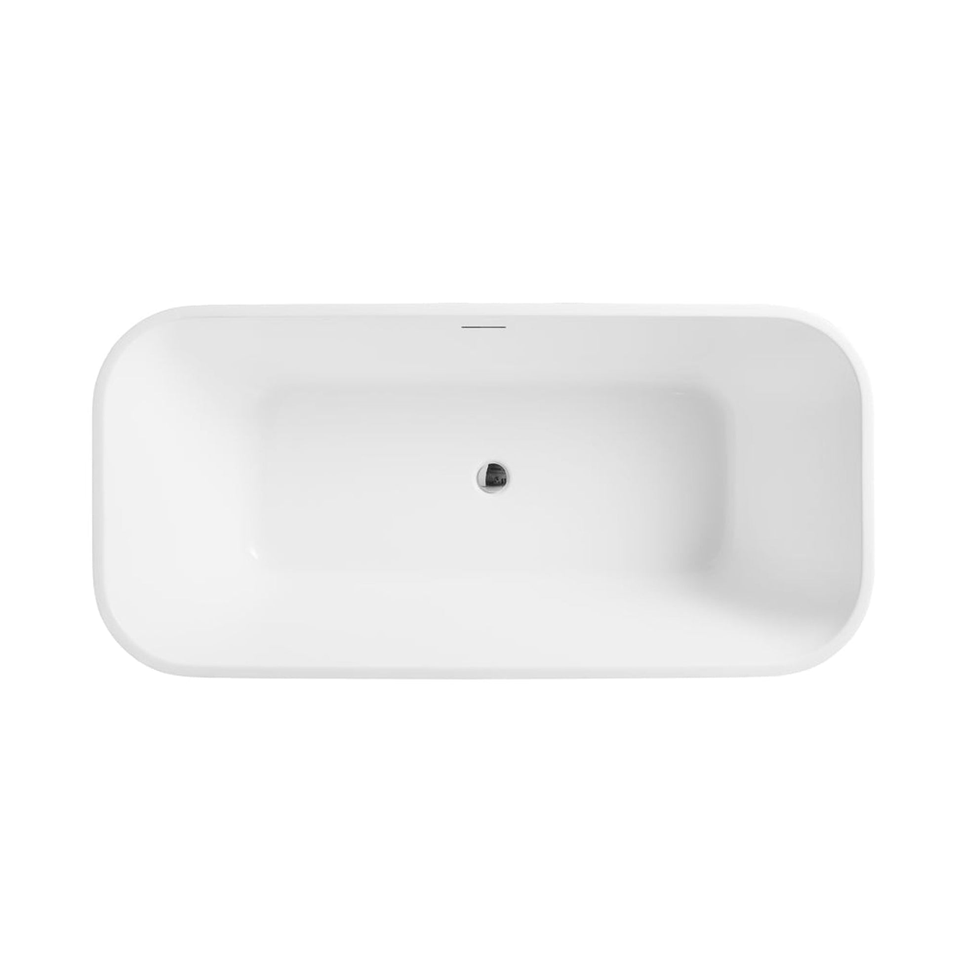 Vinnova Augustine 59" x 32" White Rectangular Freestanding Soaking Acrylic Bathtub