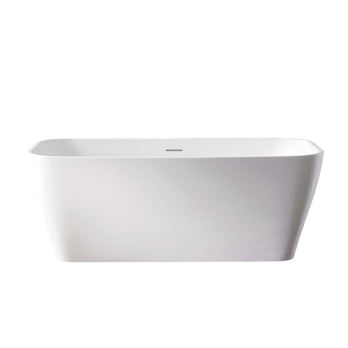 Vinnova Augustine 67" x 32" White Rectangular Freestanding Soaking Acrylic Bathtub