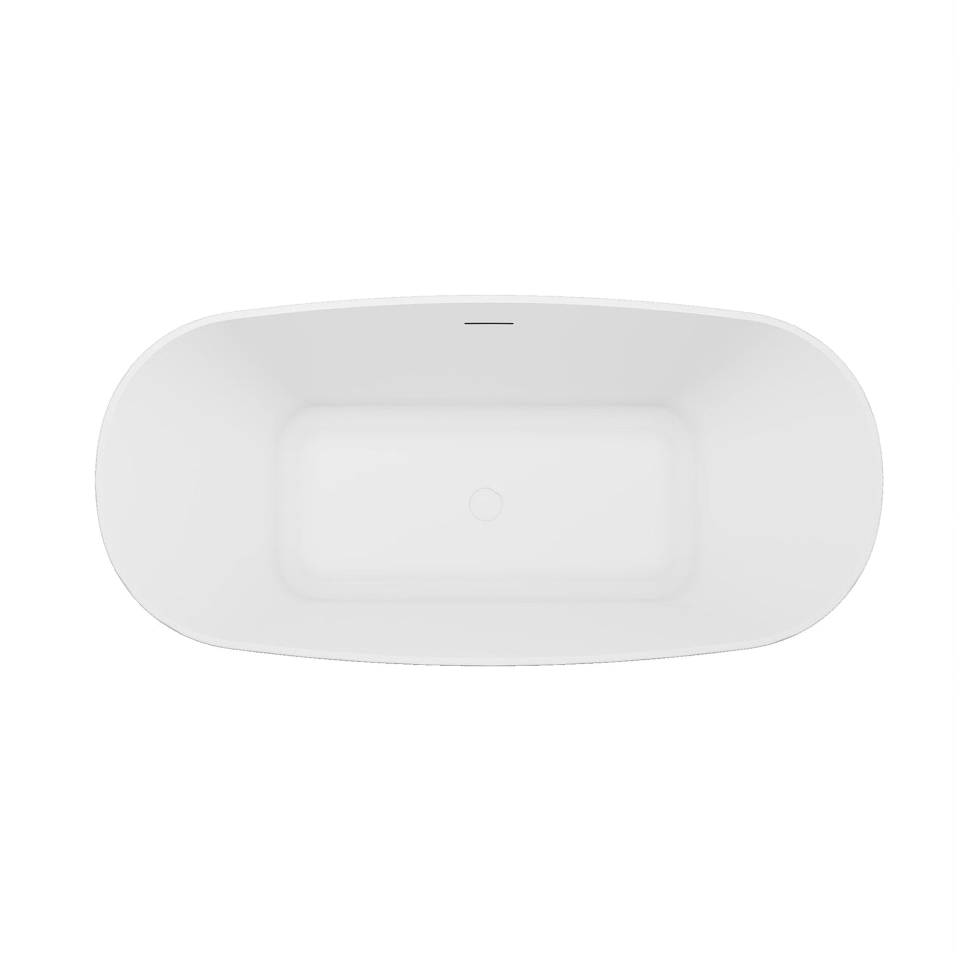 Vinnova Azagra 67" x 32" Matte White Oval Freestanding Soaking Acrylic Bathtub