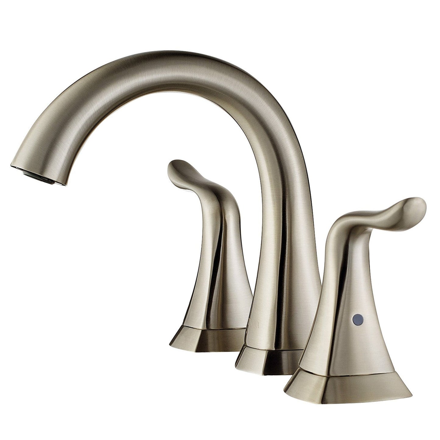 Vinnova Beverly 7" Two Hole Brushed Nickel 8" Widespread Low Arc Waterfall Bathroom Sink Faucet
