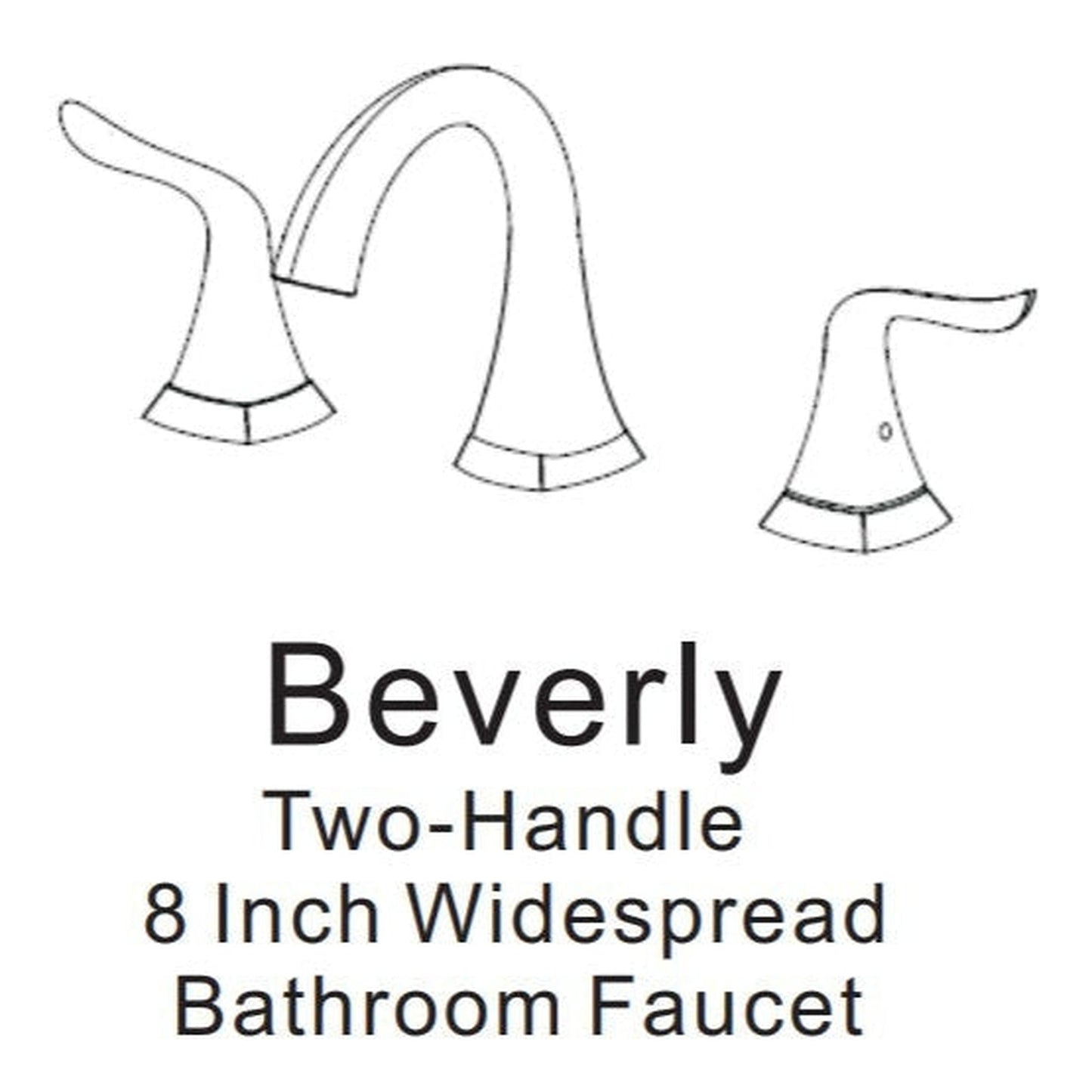 Vinnova Beverly 7" Two Hole Polished Chrome 8" Widespread Low Arc Bathroom Sink Faucet