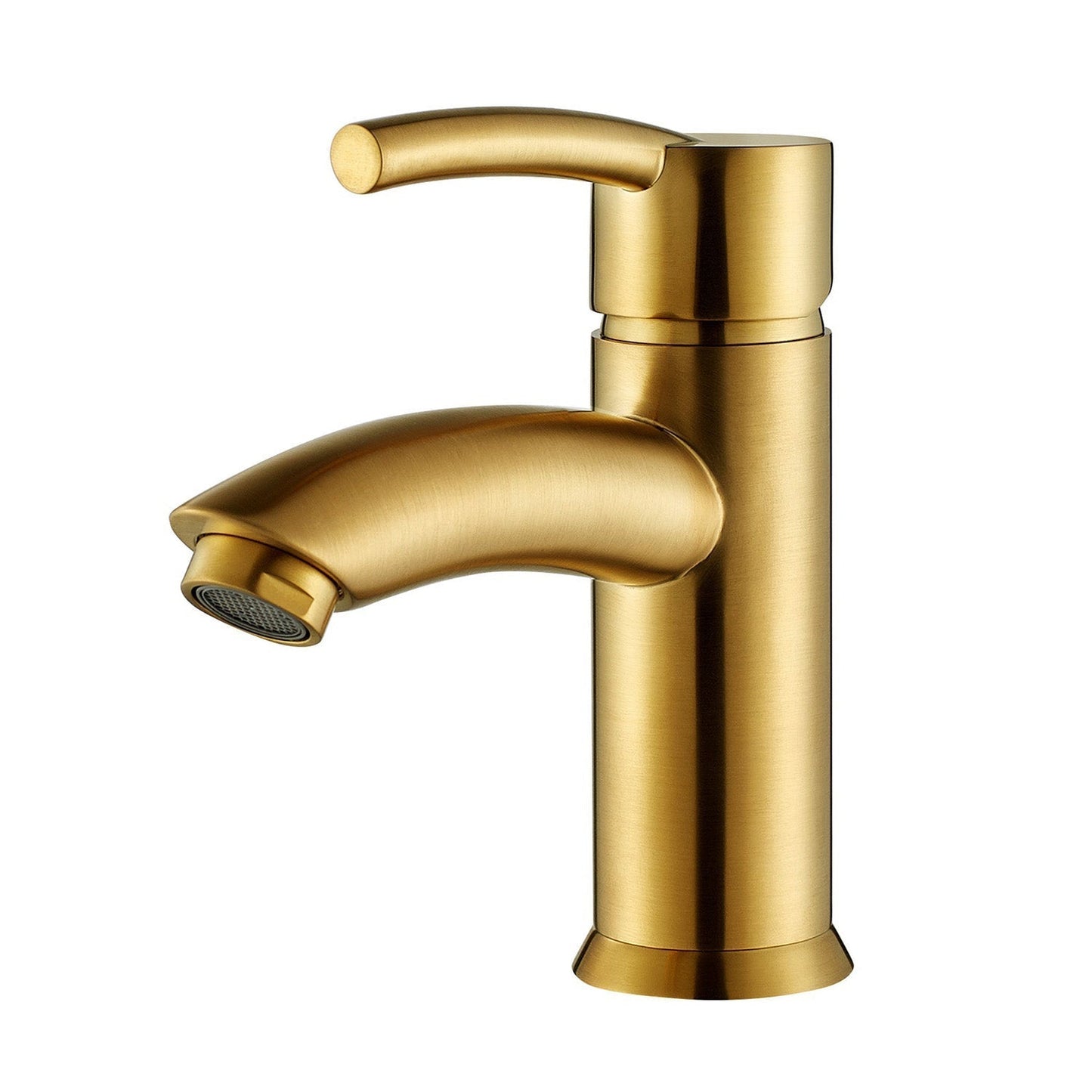 Vinnova Bliss 6" Single Hole Brushed Gold Low Arc Bathroom Sink Faucet