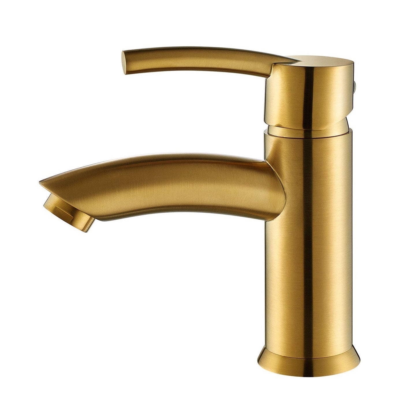 Vinnova Bliss 6" Single Hole Brushed Gold Low Arc Bathroom Sink Faucet