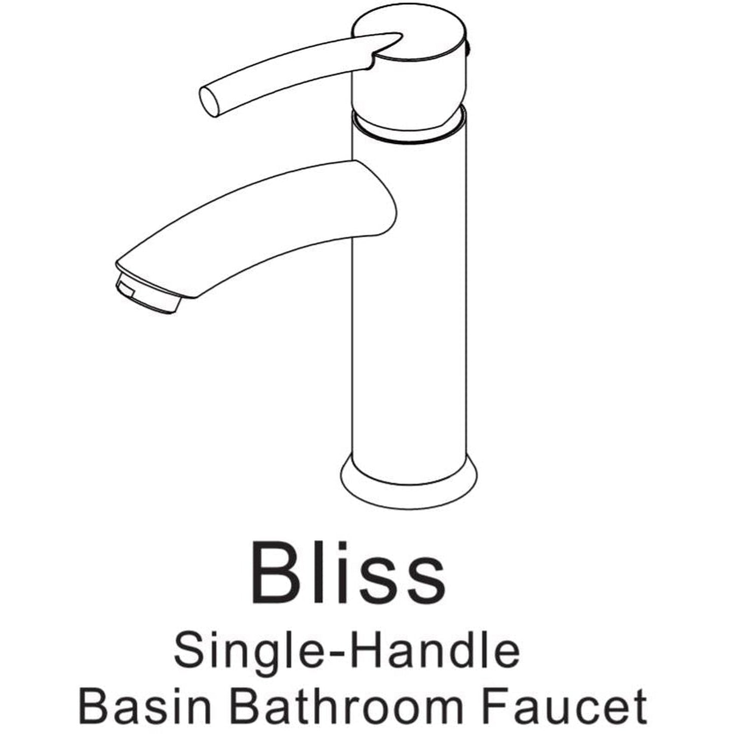 Vinnova Bliss 6" Single Hole Satin Nickel Low Arc Bathroom Sink Faucet