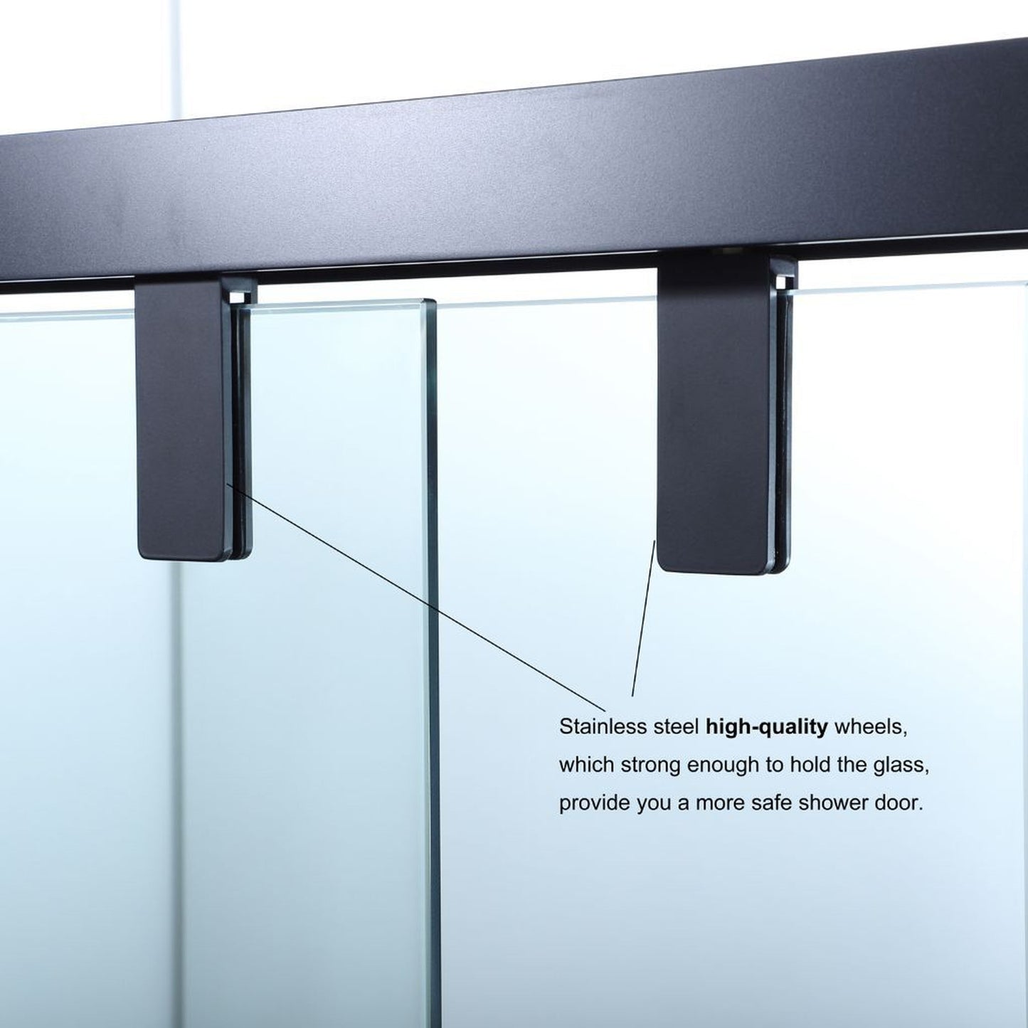 Vinnova Brescia 48" x 76" Matte Black Reversible Double Sliding Bypass Framed Shower Door