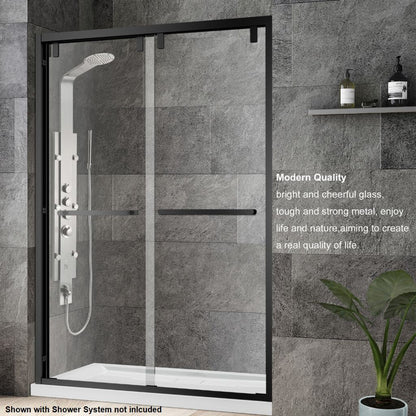 Vinnova Brescia 48" x 76" Polished Chrome Reversible Double Sliding Bypass Framed Shower Door