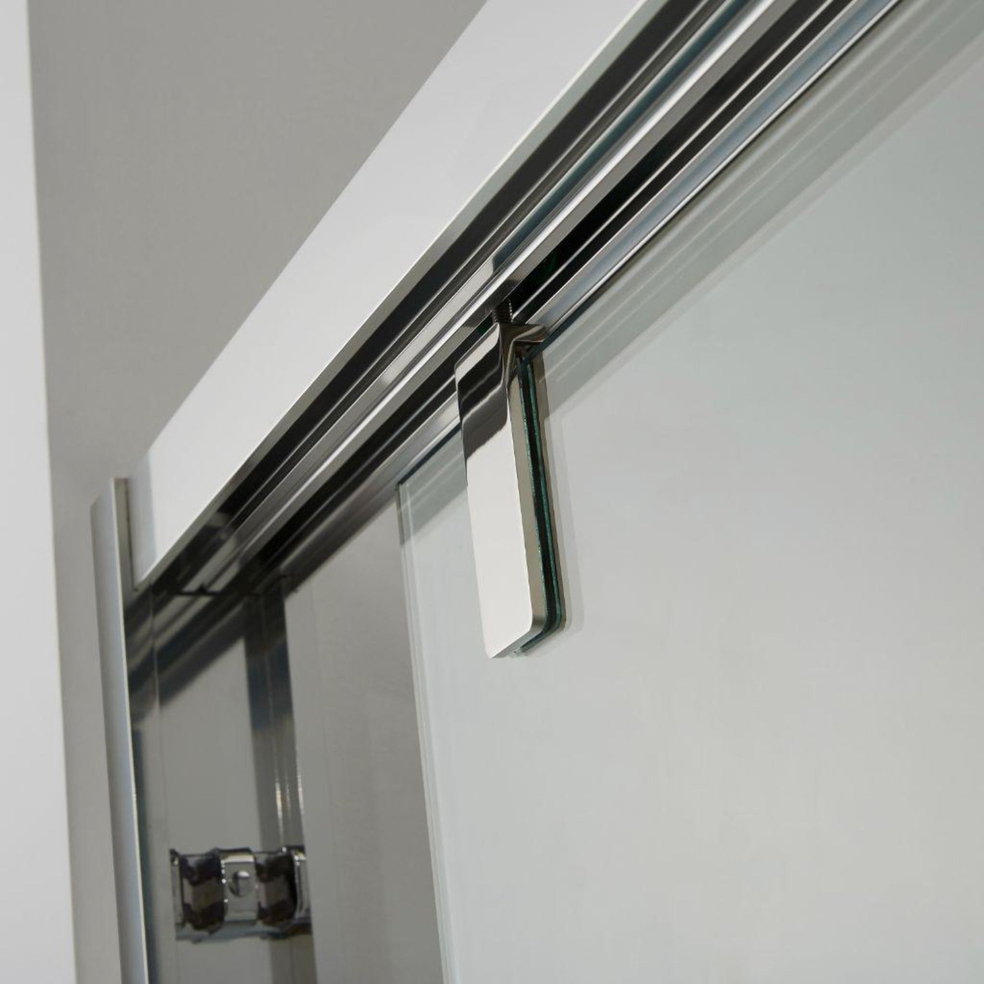 Vinnova Brescia 48" x 76" Polished Chrome Reversible Double Sliding Bypass Framed Shower Door