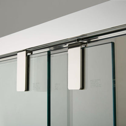 Vinnova Brescia 48" x 76" Polished Chrome Reversible Double Sliding Bypass Framed Shower Door