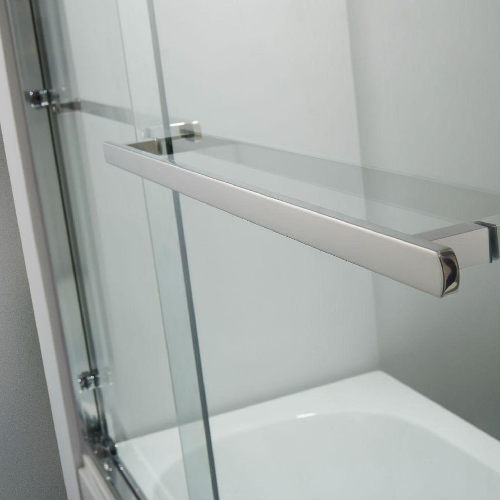 Vinnova Brescia 48" x 76" Polished Chrome Reversible Double Sliding Bypass Framed Shower Door