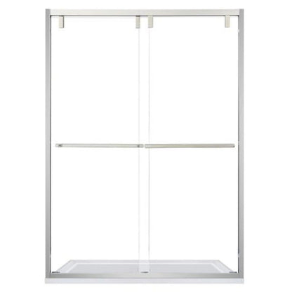 Vinnova Brescia 48" x 76" Polished Chrome Reversible Double Sliding Bypass Framed Shower Door