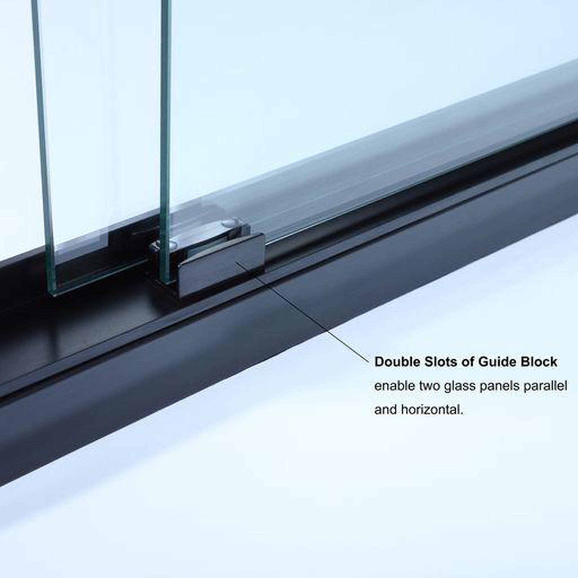 Vinnova Brescia 56" x 76" Matte Black Reversible Double Sliding Bypass Framed Shower Door