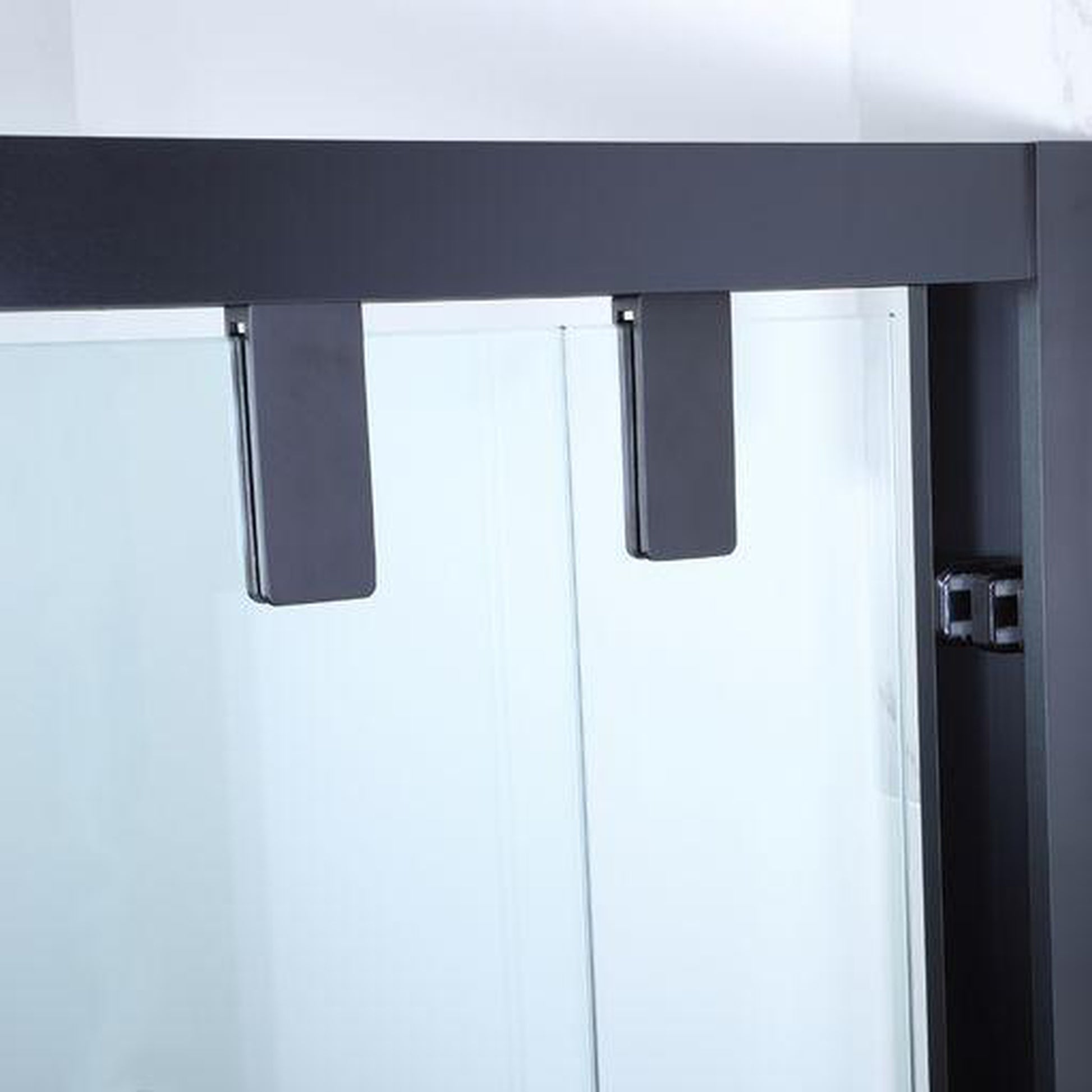 Vinnova Brescia 56" x 76" Matte Black Reversible Double Sliding Bypass Framed Shower Door