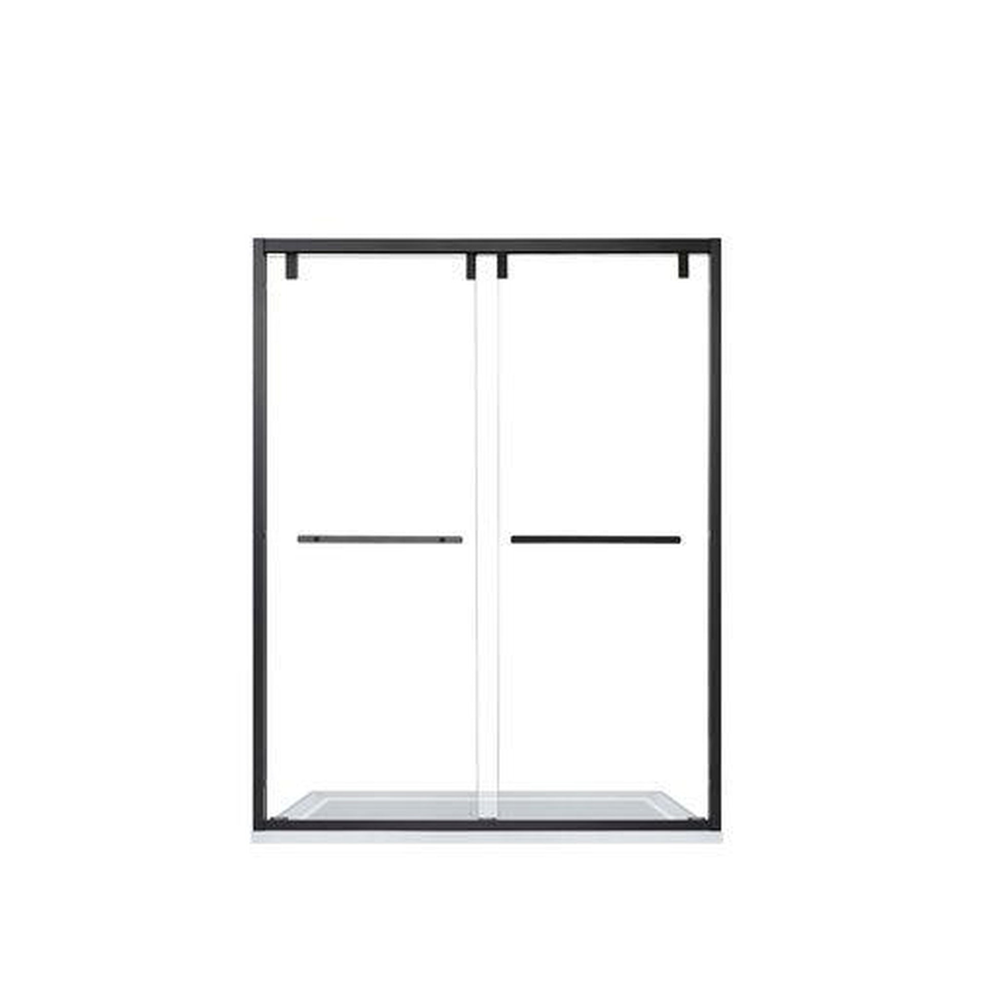 Vinnova Brescia 56" x 76" Matte Black Reversible Double Sliding Bypass Framed Shower Door