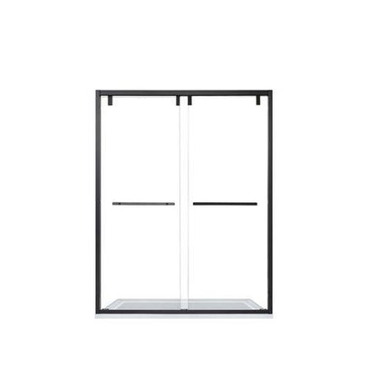 Vinnova Brescia 56" x 76" Matte Black Reversible Double Sliding Bypass Framed Shower Door