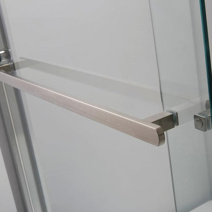 Vinnova Brescia 56" x 76"Brushed Nickel Reversible Double Sliding Bypass Framed Shower Door