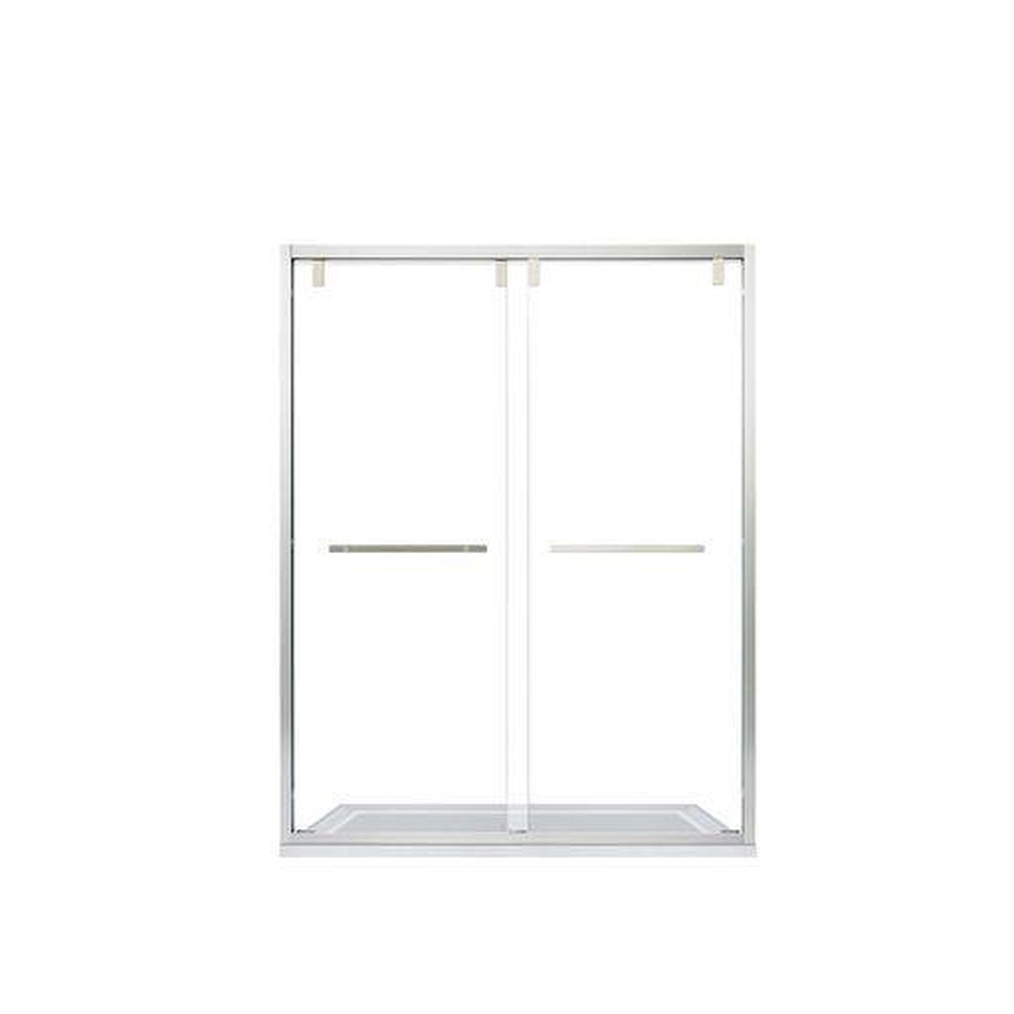 Vinnova Brescia 56" x 76"Brushed Nickel Reversible Double Sliding Bypass Framed Shower Door