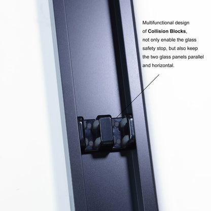 Vinnova Brescia 60" x 76" Matte Black Reversible Double Sliding Bypass Framed Shower Door