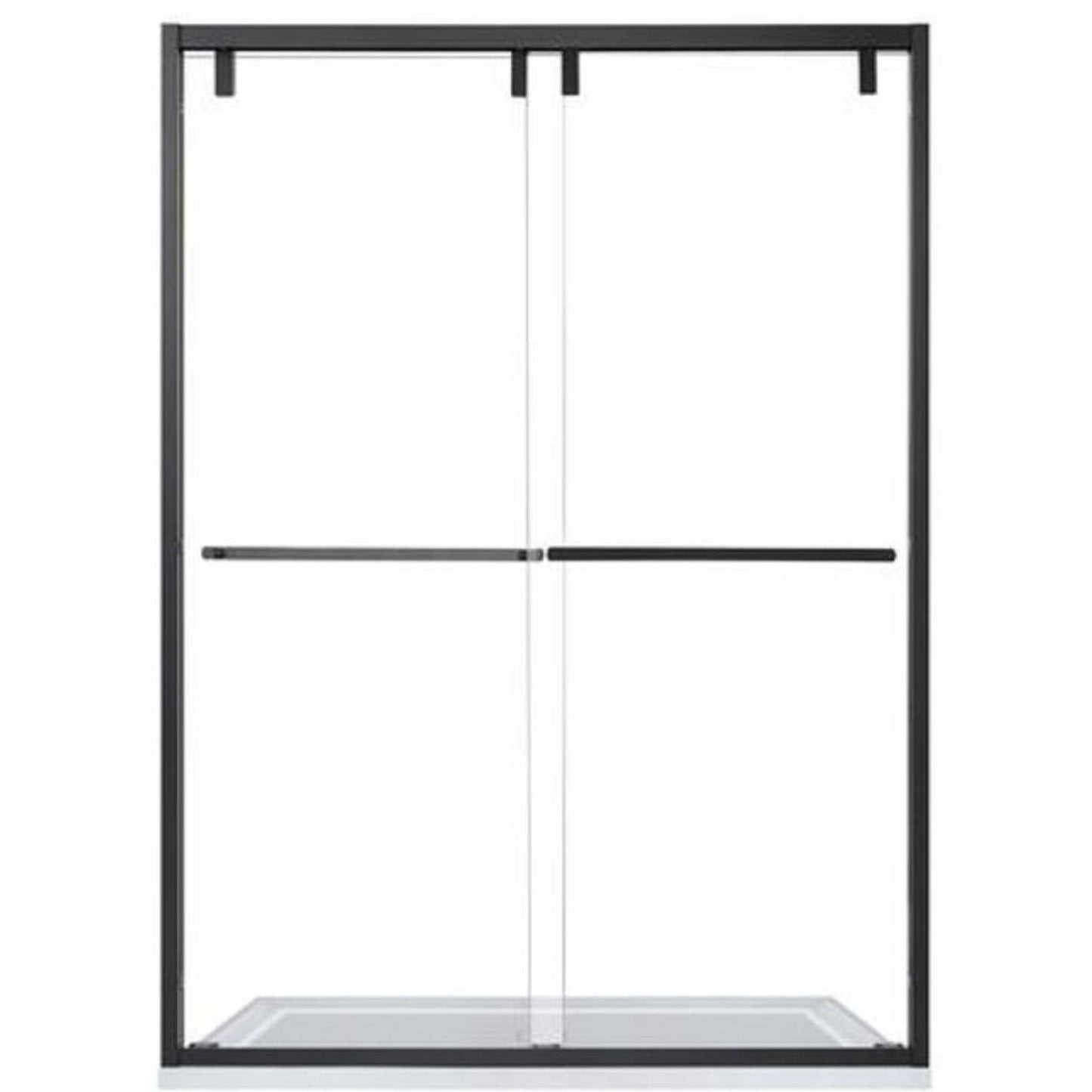 Vinnova Brescia 60" x 76" Matte Black Reversible Double Sliding Bypass Framed Shower Door