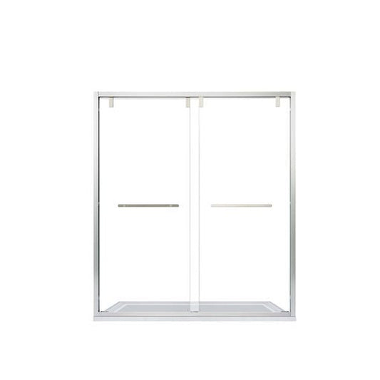 Vinnova Brescia 68" x 76"Brushed Nickel Reversible Double Sliding Bypass Framed Shower Door