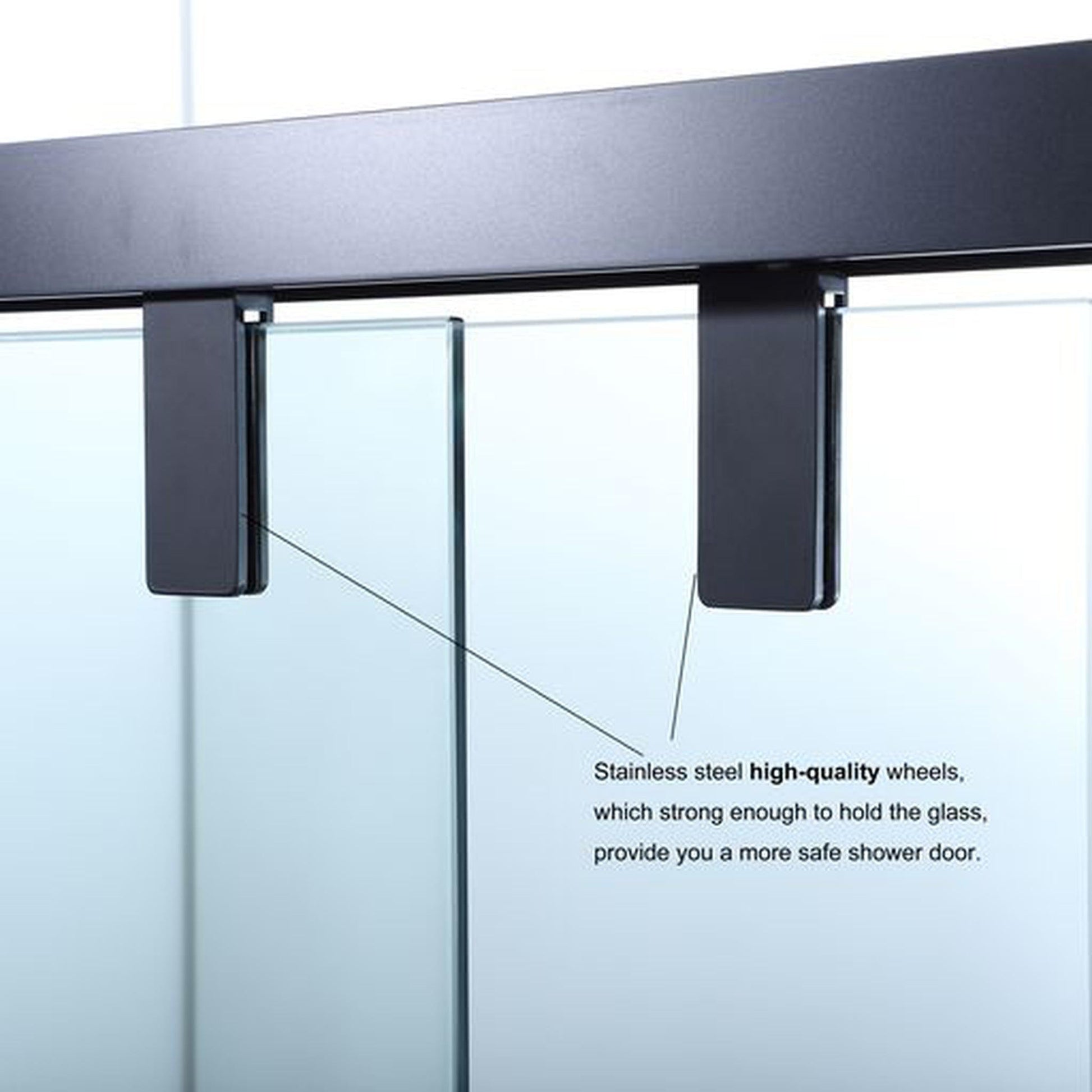 Vinnova Brescia 68" x 76"Matte Black Reversible Double Sliding Bypass Framed Shower Door